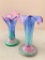Pair of Interesting Tulip Style, Multi-Color, Glass Vases