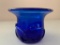 Signed Blue Glass Vase, 4
