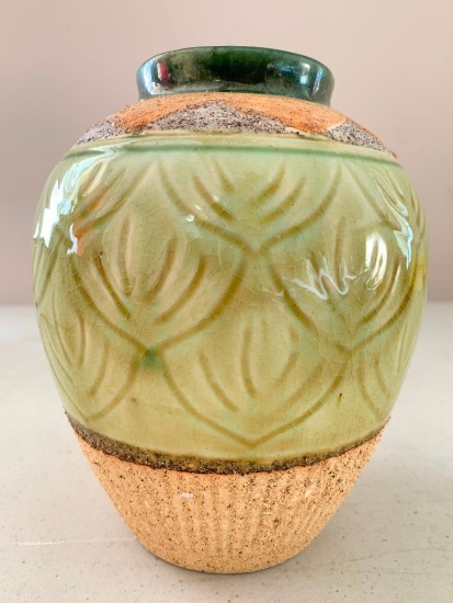 Interesting, Contemporary Vase Made in Vietnam, 7" Tall