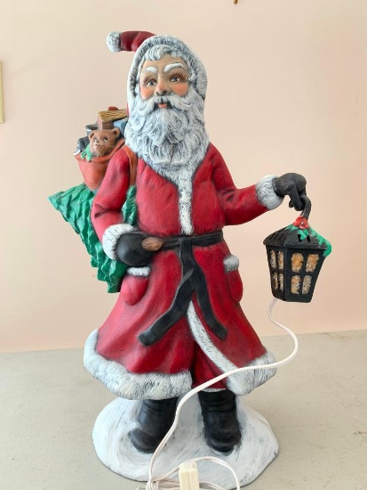 Nice Ceramic Santa Claus Holding Light!