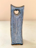 Studio Pottery Vase with Heart Accents