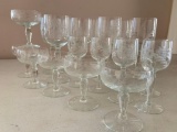 Group of Etched Stemware