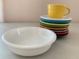 Group of Fiesta Saucers and a Cup