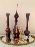 Group of Perfume Bottles and Glass Tray