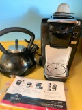 Kuerig Coffee Maker and a Tea Pot