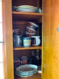 Contents of Narrow, Upper Cabinet on Right Side of Window in Kitchen