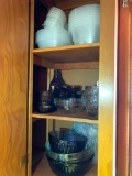 Contents of Upper Cabinet on Left Side of Window