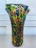Fluted, Multi-Colored Vase, 8