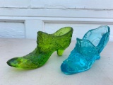 Pair of Fenton Style Glass Shoes, 3