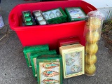Large Lot of Mostly Glass Christmas Ornaments in Original Boxes, Appear to have some use