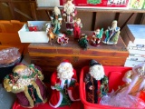 Group of Decorative Santa Claus Figures as Pictured