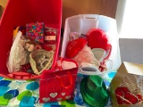 Lot of Valentines Day Decorations and St Patty's Day Hats