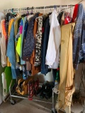 Rack and Clothes On it!! Clothes are Mostly Extra Large, Some Smaller Sizes