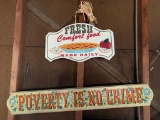 Two Wood Plaques, Poverty is No Crime and Fresh Comfort Food