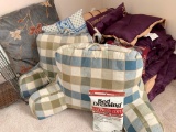 Group of Kings Size Bedding and More Pillows as Pictured