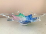 Large Blown Glass Console Bowl with Ground Bottom, 19