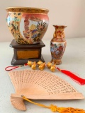 Chinese Vase and Bowl on Stand