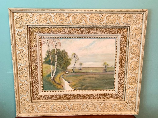 Signed Oil on Baord, Appears to be by Signed E. Lange