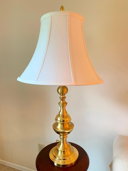 Contemporary, Brass Table Lamp, 33" Tall