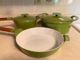 Set of 3 Heavy Duty Metal Pots and Pans Made in Denmark