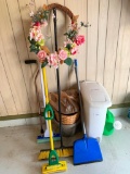 Brooms, Trash Can and More Pictured