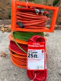 Group of 4 25-50' Outdoor Electric Cords with Reels