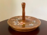 Hand Painted, Wood Trinket Tray from Paint & Stitches West Harrison Indiana with Center Handle