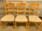 Three, Pine, Ladderback Kitchen Table chairs