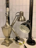 Two Student Lamps and a Table Lamp