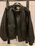 XXL LL Bean Leather, Bomber Style Coat