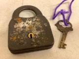 Cool Old Lock as Pictured with Key and Dragon Accents!