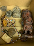 Group of Vintage Tiki's and Idols and Necklace from Around the World