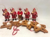 Santa Baseball and Baseballs and Bats Ornaments
