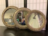 Three Round Mirrors, Resin/Plastic Framed