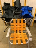 Three Bag Chairs and a Folding Youth Chair