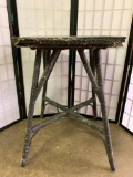 Painted Wicker Lamp Table