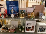 Large Lot of Christmas Decorations and Houses with Accent Items as Pictured