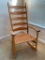Antique, Oak Shaker Style Rocking Chair with Woven Seat and Ladder Back