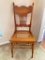 Oak, Pressed Back with Spindles and Cane Seat, Dining Chair