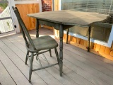 Distressed Finished Drop Leaf Table and Chair