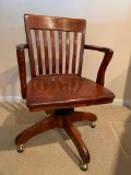 Antique, Oak Desk Chair with New Casters