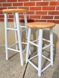 One Tall and One Short, Painted Bar Stools