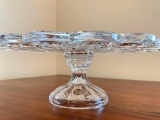 Clear Glass Cake Plate, 12.5