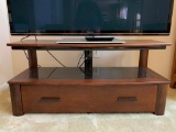 Wood and Glass Television Stand