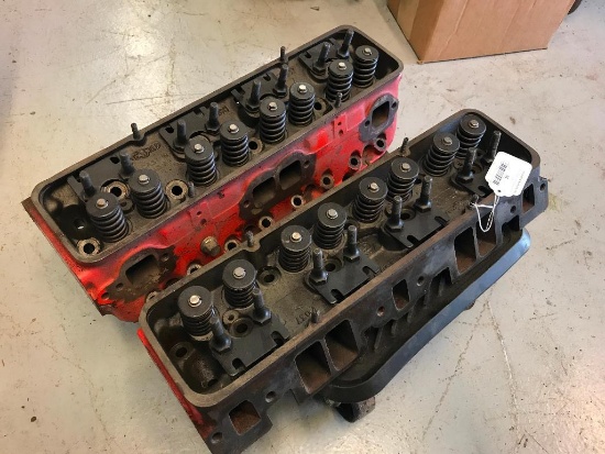 Set of Used World, Small Block Chevy, Cast Iron Heads in As Pictured Condition