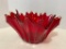 Red Glass, Fluted Bowl