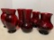 Group of Red Glass Vases as Pictured