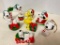 Group of Glass Snoopy and Woodstock Christmas Ornaments