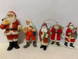 Group of Santa Ornaments as Pictured