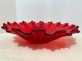 Red Glass Candy Dish